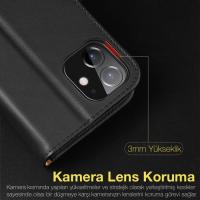 Dux Ducis iPhone 12 Pro Mıknatıslı Cüzdanlı Deri Kılıf Hivo Series