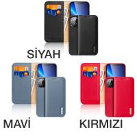 Dux Ducis iPhone 13 Pro Mıknatıslı Cüzdanlı Deri Kılıf Hivo Series