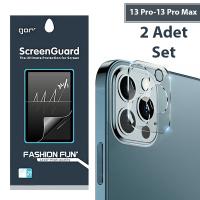 GOR İPhone 13 Pro Max 3D Tempered Cam Kamera Koruyucu 2Adet Set