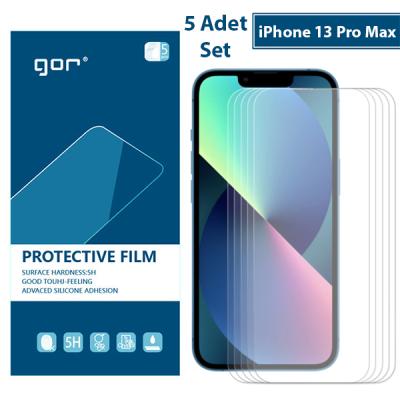 GOR iPhone 13 Pro Max Darbe Emici Ekran Koruyucu Jelatin 5 Adet