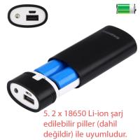 Haweel Diy 2x18650 İki Adet Batarya Konulabilir Powerbank