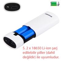 Haweel Diy 2x18650 İki Adet Batarya Konulabilir Powerbank