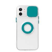 iPhone 11 Sürgülü Kamera Lens Koruma Yüzük Standlı Silikon Kılıf