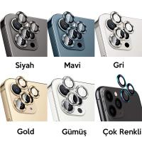 iPhone 12 Pro Max 3D Metal Çerçeveli Kamera Lens Koruyucu