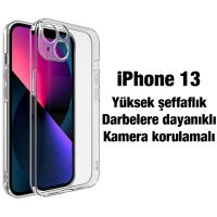 iPhone 13 Kılıf Kamera Korumalı Ultra İnce Şeffaf Silikon Kılıf