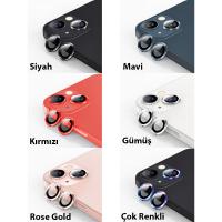 iPhone 13 Mini 3D Metal Çerçeveli Kamera Lens Koruyucu