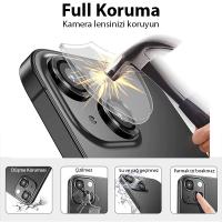 iPhone 13 Mini 3D Metal Çerçeveli Kamera Lens Koruyucu