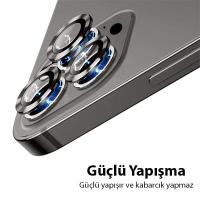 iPhone 13 Pro Max 3D Metal Çerçeveli Kamera Lens Koruyucu