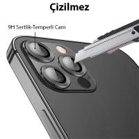 iPhone 13 Pro Max 3D Metal Çerçeveli Kamera Lens Koruyucu
