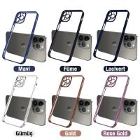 iPhone 13 Pro Renkli Kenar Fashion Lazer Çerçeveli Silikon Kılıf