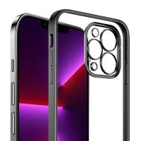 iPhone 13 Pro Renkli Kenar Şeffaf Kamera Korumalı Silikon Kılıf