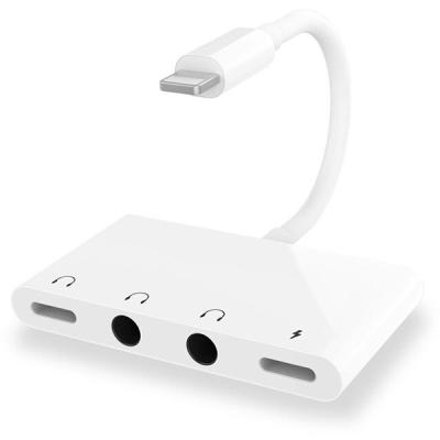 iPhone 7-8-11 Pro-XR-XS 4in1 OTG Çift DC 3.5mm Jack Ses Adaptörü