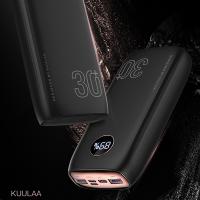 KUULAA 30000mAh Dijital Ekranlı PowerBank Type-C Hızlı Şarj+QC3.0