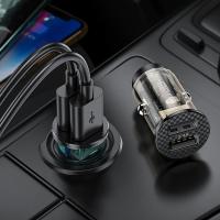 KUULAA 3.4A 17W Şeffaf Mini Dual Çift USB Hızlı Araç Şarjı Başlık