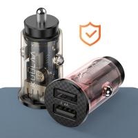 KUULAA 3.4A 17W Şeffaf Mini Dual Çift USB Hızlı Araç Şarjı Başlık