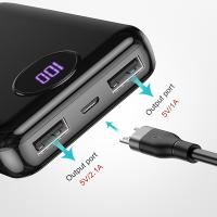 KUULAA Çift USB 10000mAh Mini PowerBank Taşınabilir Şarj Cihazı