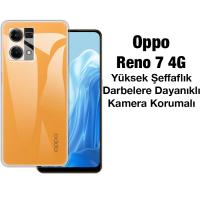 OPPO Reno 7 4G Kamera Korumalı Ultra İnce Şeffaf Silikon Kılıf