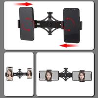 PULUZ Tripod+Çift 6.2 inç Telefon Tutucu + Led Işık Standı (16cm)