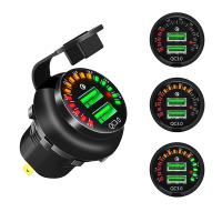 QC3.0 Araç Su Geçirmez 12V Çift USB Şarj Soketi LED Voltmetre
