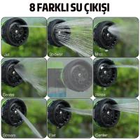 Sabun Hazneli 8 Fonksiyonlu Basınçlı Su Tabancası Hortum Başlığı