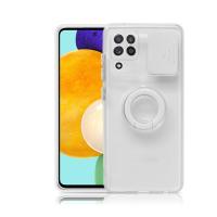 Samsung Galaxy A12-M12-F12 Kamera Korumalı Yüzüklü Silikon Kılıf Sürgülü