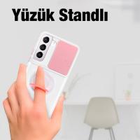 Samsung Galaxy S21 Plus-S30+ Sürgü Kamera Koruma Silikon Kılıf Yüzüklü