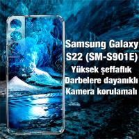 Samsung Galaxy S22 S901E Kamera Koruma İnce Şeffaf Silikon Kılıf