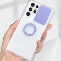 Samsung Galaxy S22 Ultra Sürgü Kamera Koruma Yüzük Silikon Kılıf
