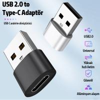 USB 2.0 to Type-C Dişi Çevirici Dönüştürücü Adaptör