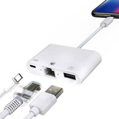 USB Type-C 3in1 Ethernet RJ45 ve USB Kamera Adaptörü