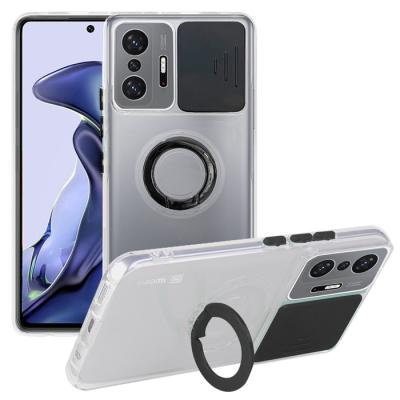 Xiaomi 11T-11T Pro 5G Kamera Korumalı Yüzük Stand Silikon Kılıf Sürgülü