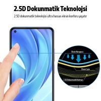 Xiaomi Mi 11 Lite Glue Full Kaplama Tempered Cam Ekran Koruyucu