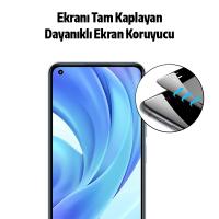 Xiaomi Mi 11 Lite Glue Full Kaplama Tempered Cam Ekran Koruyucu