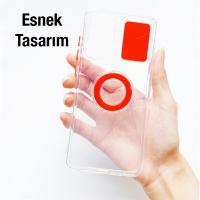 Xiaomi Mi 11 Lite Kamera Korumalı Yüzük Standlı Silikon Kılıf Sürgülü