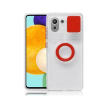 Xiaomi Mi 11 Lite Kamera Korumalı Yüzük Standlı Silikon Kılıf Sürgülü