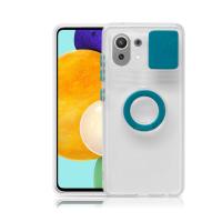 Xiaomi Mi 11 Lite Kamera Korumalı Yüzük Standlı Silikon Kılıf Sürgülü