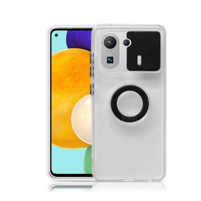 Xiaomi Mi 11 Pro Sürgü Kamera Koruma Yüzük Standlı Silikon Kılıf