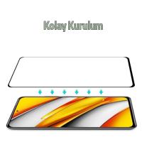 Xiaomi Poco F3 Full Glue Kaplama Tempered Cam Ekran Koruyucu