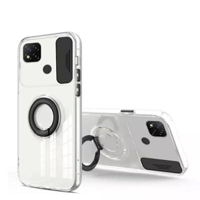 Xiaomi Redmi 9C Sürgü Kamera Korumalı Yüzük Stand Silikon Kılıf
