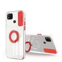 Xiaomi Redmi 9C Sürgü Kamera Korumalı Yüzük Stand Silikon Kılıf