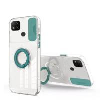 Xiaomi Redmi 9C Sürgü Kamera Korumalı Yüzük Stand Silikon Kılıf