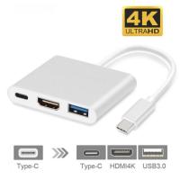 ✅ 4K Type-C HDMi Görüntü Aktarımı 3in1 Şarj USB Çıkış Dönüştürücü