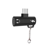 ✅ Anahtarlıklı Dual USB Kulaklık Type-C Şarj Dönüştürücü Adaptör