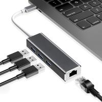 ✅ Type-C USB3.0 3Port Çoklayıcı RJ45 Ethernet Dönüştürücü Adaptör