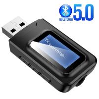 2in1 Bluetooth 5.0 Mini USB Adaptör+Fm Transmitter Lcd Ekranlı
