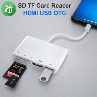 5in1 iPhone HDMI Dijital Av Adaptör+OTG HUB Kamera TF SD Okuyucu