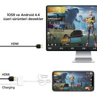 ALLY 3 in1 HDMI dijital AV Adaptörü iPhone-Android-Usb type C+Micro Usb
