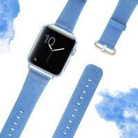 Apple Watch 1-2-3 38mm için Deri İnce Kordon Kayış Sim İşlemeli