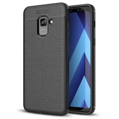 Ally Samsung Galaxy A8 -A8+ Plus 2018 A730 İçin Litchi Tam Koruma Soft Silikon Kılıf