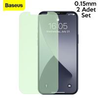 BASEUS iPhone 12 Mini 0.30mm Full Tempered Cam Ekran Koruyucu 2adet Anti-Bluelight